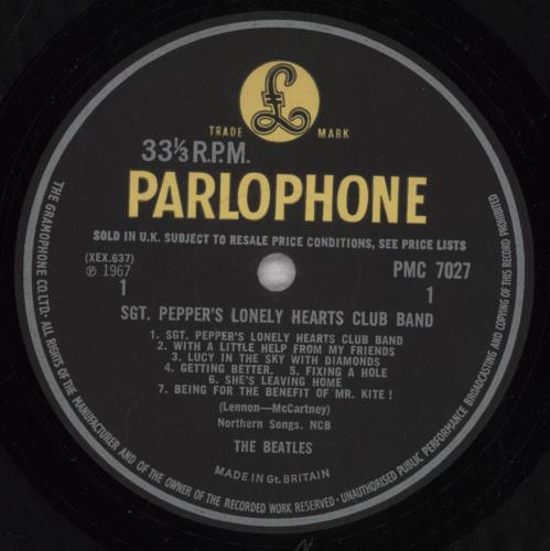 The Beatles Sgt. Pepper's - 1st - Complete - EX UK vinyl LP